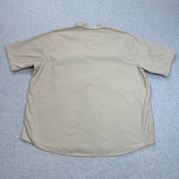 Cabela's Utility Shirt Men 2XL Beige Short Sleeves Button Up Pocket Outdoor Work - Picture 4 of 9